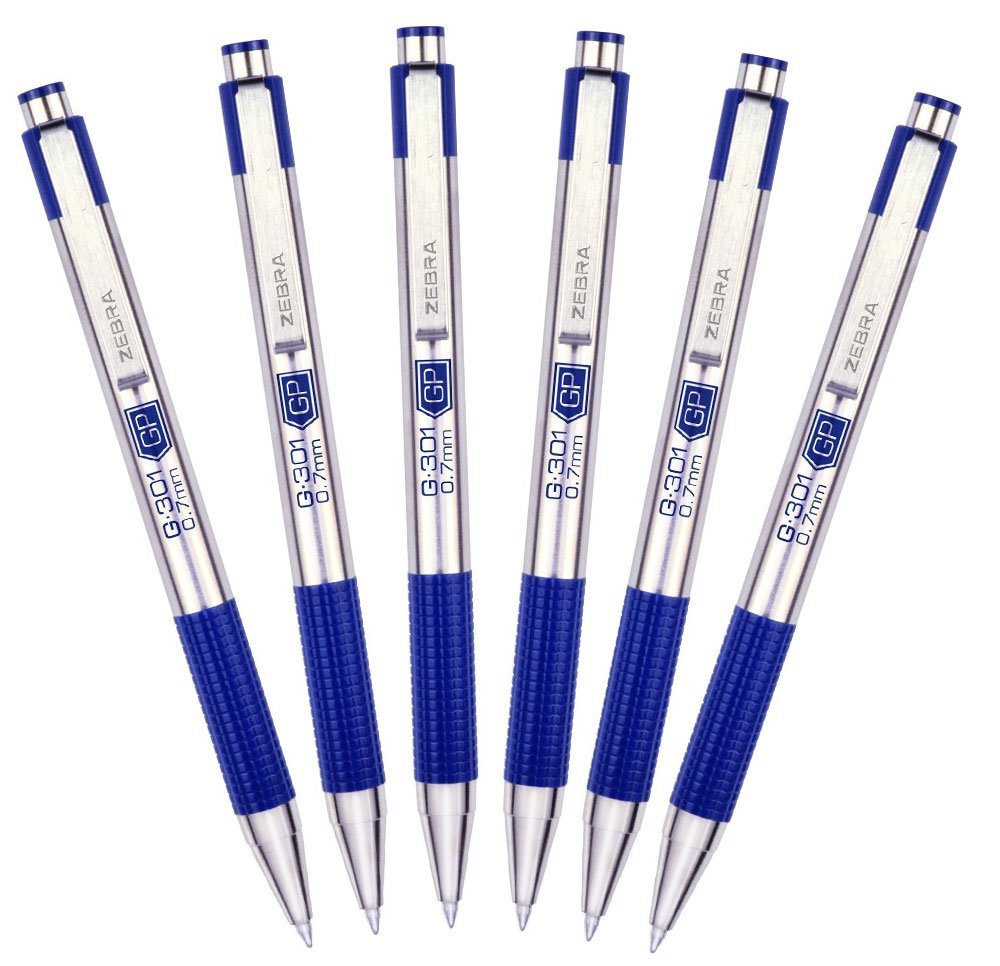Amazon | Zebra g-301ジェルステンレススチール格納式ペン, 0.7 MM